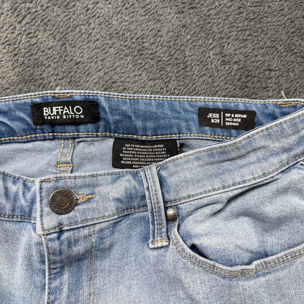 Buffalo David Bitton Jess Rip & Repair Mid-Rise Skinny Jeans Size 8/29 - Picture 3 of 13